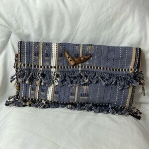 Artisan Woven Gray Clutch
